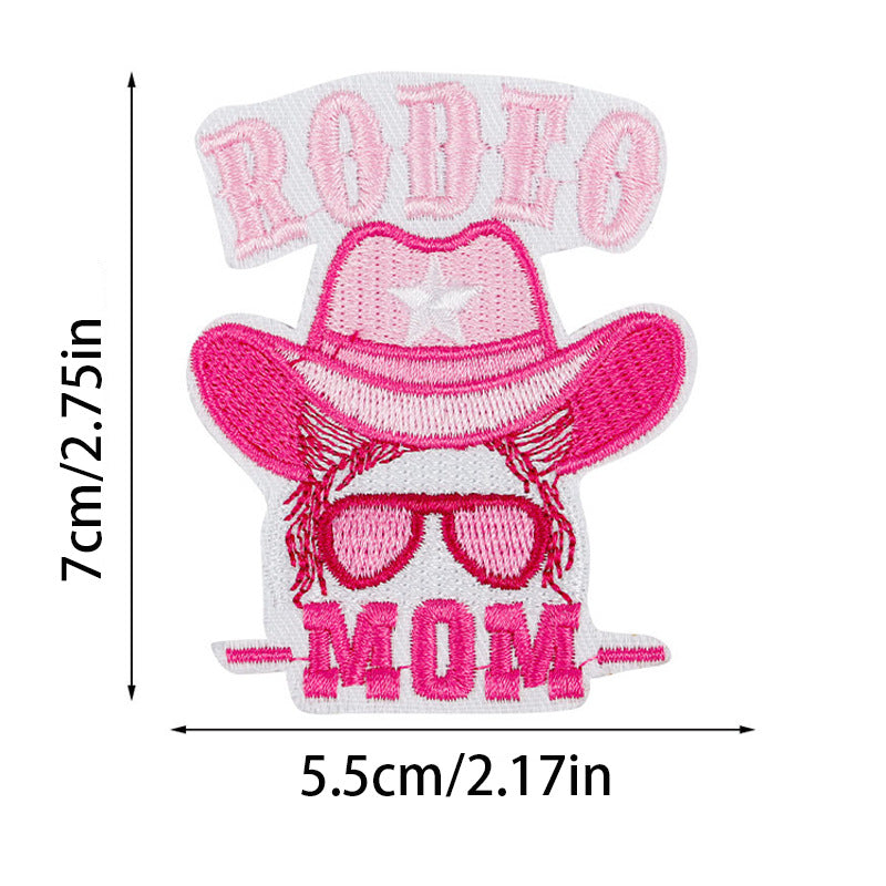 Wholesale Pink Western Cowboy Hat Embroidered Patch